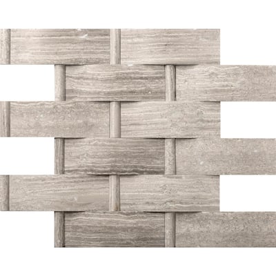 Limestone Gray Honed 12.01 in. x 12.01 in. x 16mm Limestone Mesh-Mounted Mosaic Tile (1 sq. ft.)