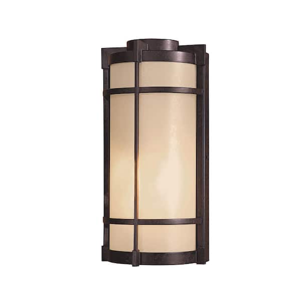 Minka Lavery Andrita Court Textured French Bronze Outdoor Hardwired Pocket Lantern Sconce with No Bulbs Included