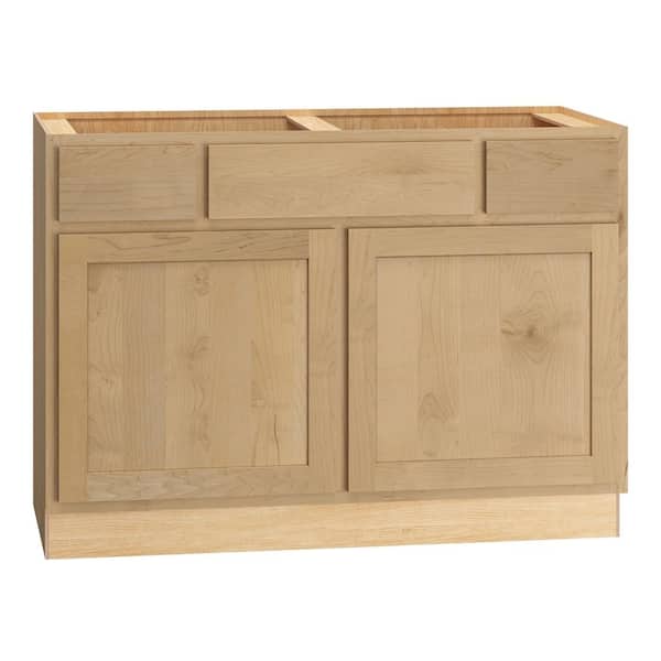 Quick Ship Cottage 48 in. W x 21 in. D x 34.5 in. H Assembled Shaker Bath Sink Base Cabinet in Canopy Partial Overlay