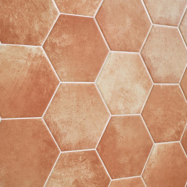 Daltile Delrona Saltillo 8 In X 9 Matte Glazed Ceramic Hexagon Floor And Wall Tile 0 3748 Sq Ft Each Dl108hexhd1p2 The Home Depot Daltile Delrona Saltillo 8 In X 9
