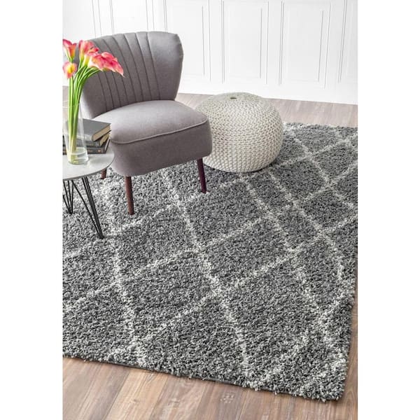 Alvera Plush Shag Gray 4 ft. x 6 ft. Area Rug