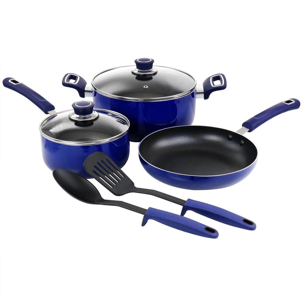 1pc Blue Non-stick Multi-functional Breakfast Supplement Pot Household Flat  Bottom Frying Pan Steak Non-stick Pot Gas Dedicated Flat Bottom Frying Pan  With Lid