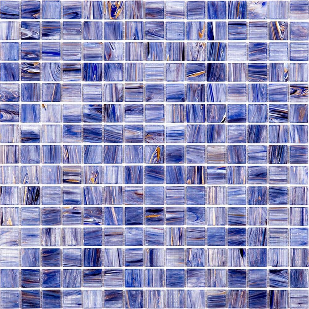 "Celestial 4"" x 6"" Glossy Blue & White Glass Mosaic Uniform square Wall & Floor Sample Tile 0.13 sq. ft./Piece (1-Pack)" price history on PriceWatchPro