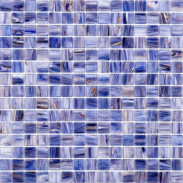 Apollo Tile Celestial Glossy Blue and White 12 in. x 12 in. Glass Mosaic Wall and Floor Tile (20 sq. ft./case) (20-pack)