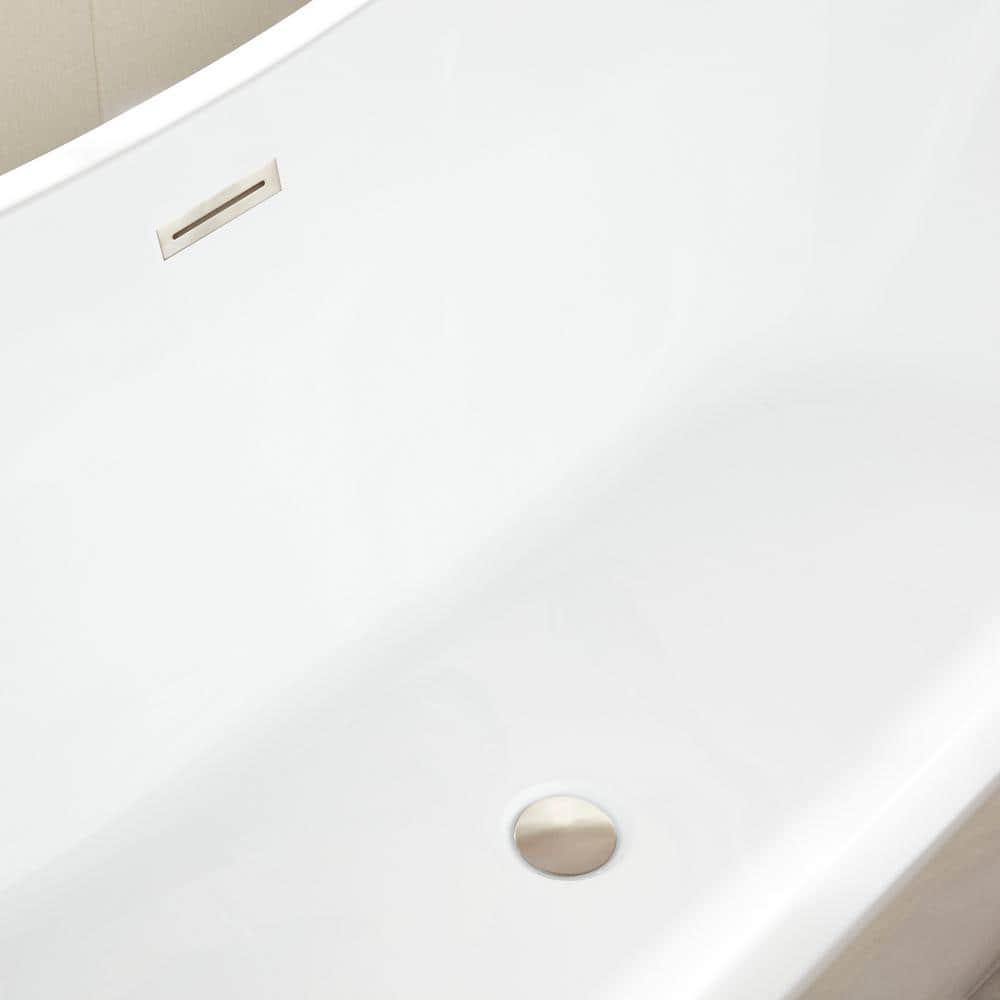 Ophelia 71'' White Acrylic Freestanding Soaking Bathtub