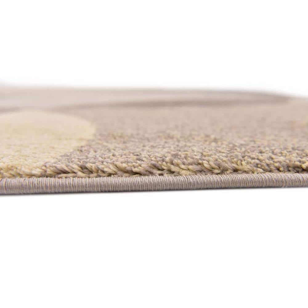 Chromatic Abstract Gray and Off-White 8' x 10' Area Rug