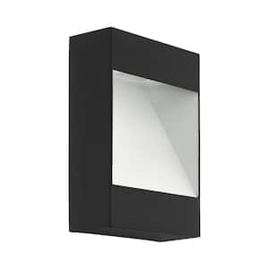Manfria 1-Light Black/White LED Outdoor Wall Lantern Sconce (1-Pack)