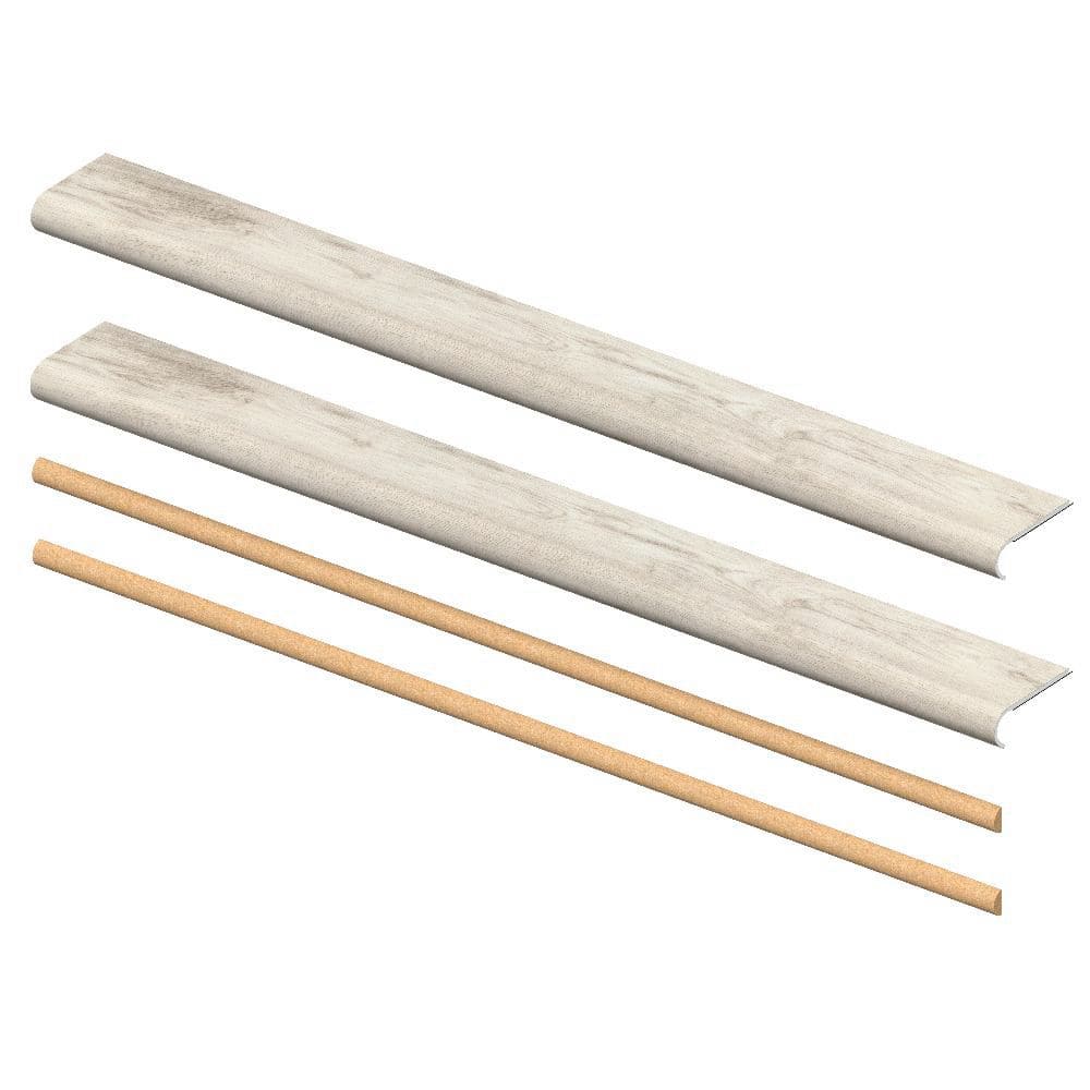 Chiffon Lace Oak 7 mm x 46 in. x 5 in. Exact Match Round Nose Open Stair Return/Landing Kit (2-Pack) price history on PriceWatchPro