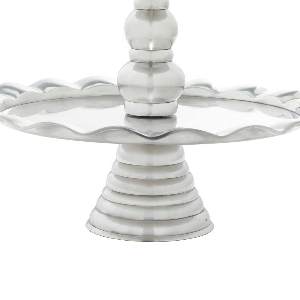 Silver Polished Aluminum 3-Tier Round Server