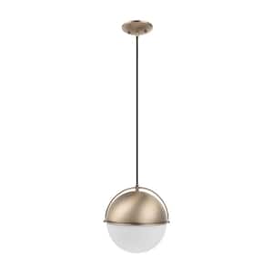 York 1-Light Matte Gold Pendant Lighting with Frosted Glass Shade