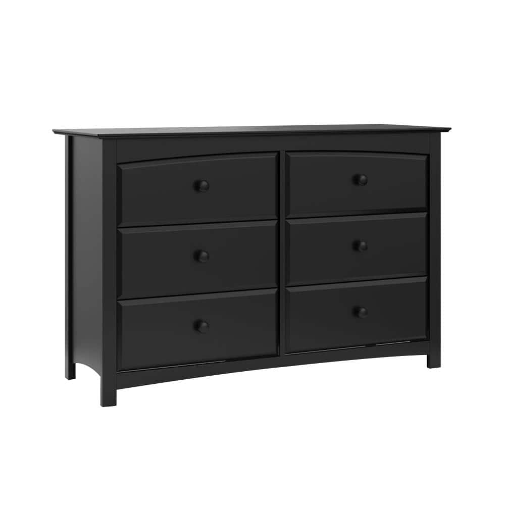Storkcraft Kenton 6-Drawer Black Dresser (32.4 in. H x 50 in. W x 17.99 in. D) -  03556-10B