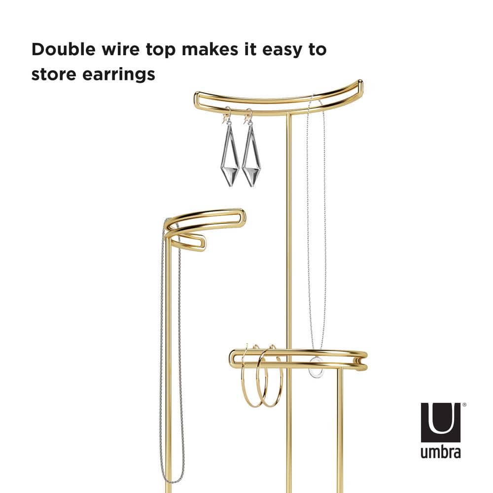 Tesora Gold and Glass Polished Jewelry Stand
