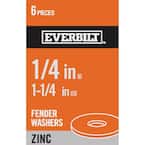 1/4 in. x 1-1/4 in. Zinc-Plated Steel Fender Washer (6 Per Pack)