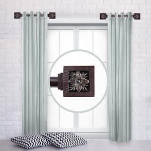 Ophelia 12 in. - 20 in. L Adjustable 1 in. Dia Single Side Window Curtain Rod in Mahogany (Set of 2)