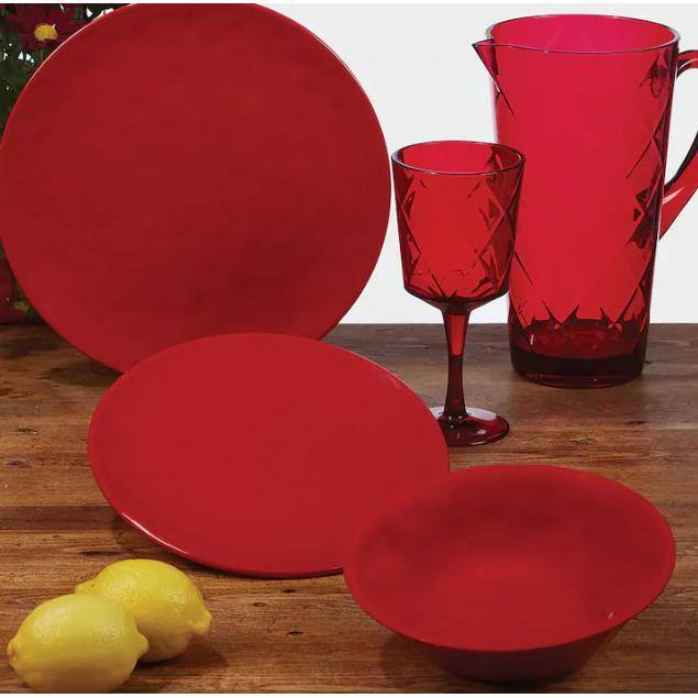 Vibrant Red Melamine 6-Piece All-Purpose Bowl Set