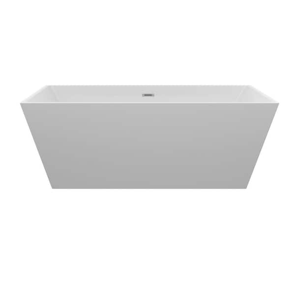 Acrylic 67 in. x 29.5 in. Freestanding Soaking Bathtub with Center Drain in Gloss Finish