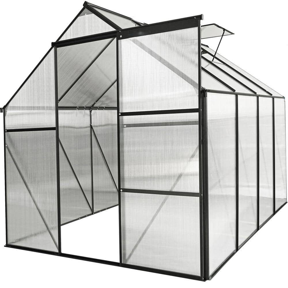 6 ft. x 8 ft. Polycarbonate Greenhouse, Aluminum, Heavy Duty Walk-In, Raised Base and Anchor for All Seasons, Black price history on PriceWatchPro