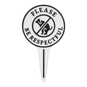 Pet Owner Courtesy Small Round Please Be Respectful No Poop Dog Cast Aluminum Yard Sign