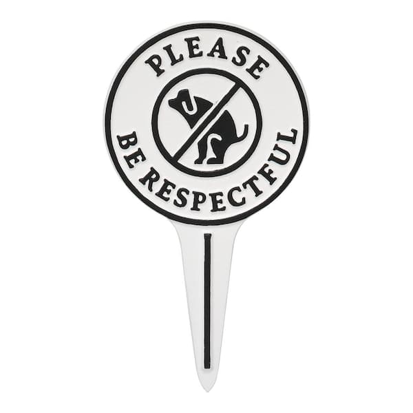 Unbranded Pet Owner Courtesy Small Round Please Be Respectful No Poop Dog Cast Aluminum Yard Sign