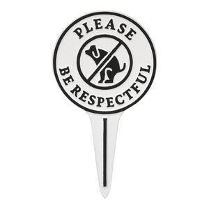 Pet Owner Courtesy Small Round Please Be Respectful No Poop Dog Cast Aluminum Yard Sign