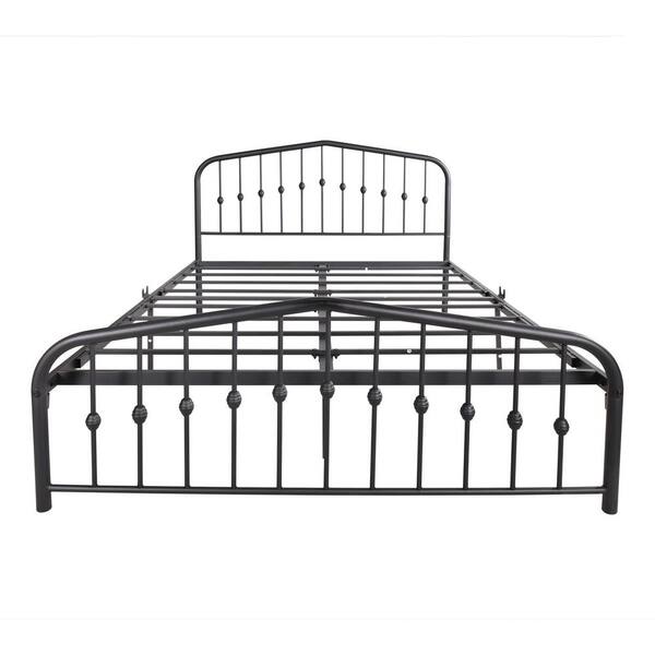 SUNRINX Black Bed Frame Queen Metal Platform Bed MG425WE The Home Depot