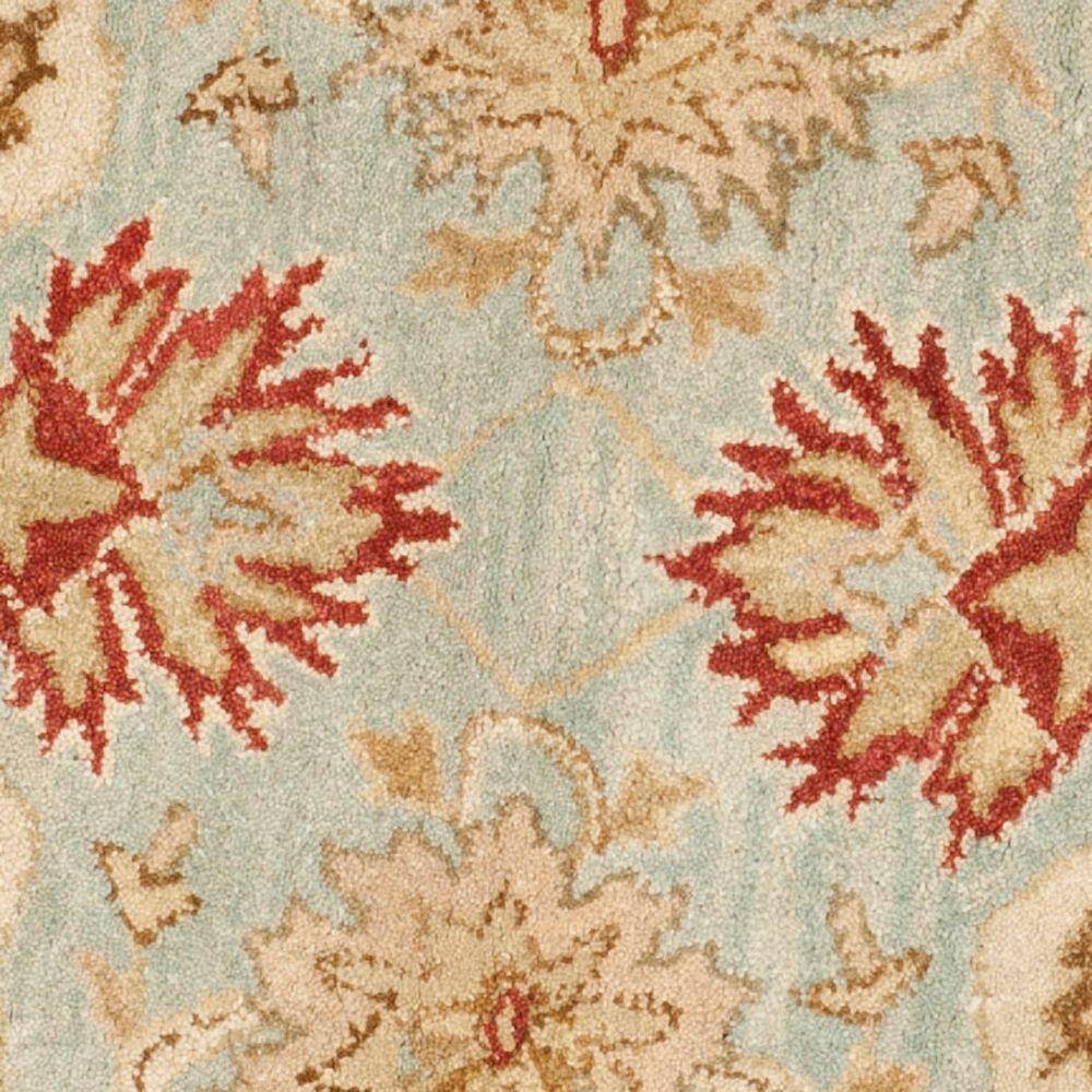 Antiquity 10' Round Grey Blue Beige Wool Area Rug