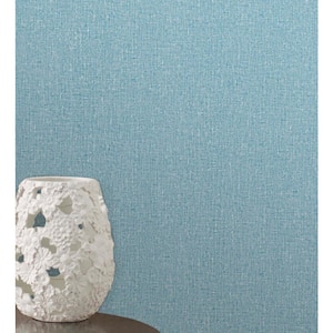 Blue Grace Linen Wallpaper Sample