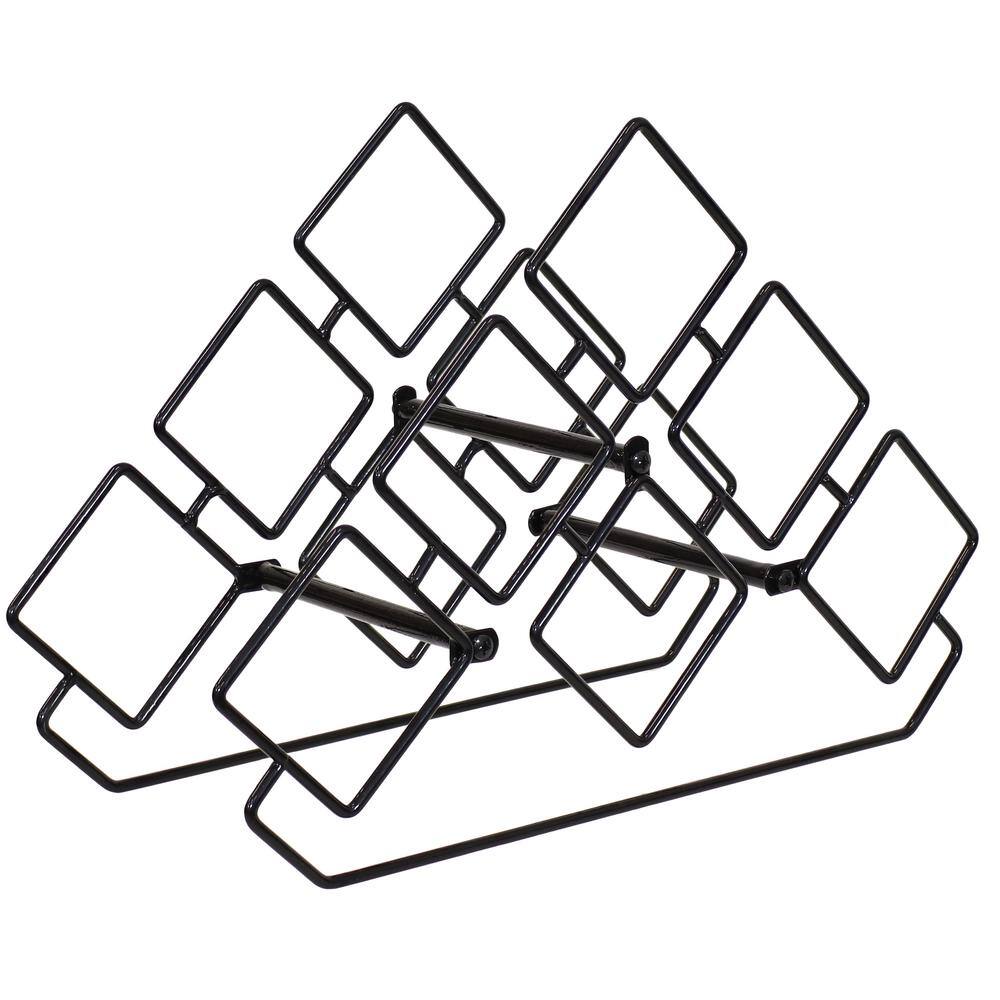 Sunnydaze Decor 6Bottle Steel Tabletop Wine Rack Black MTR515 The