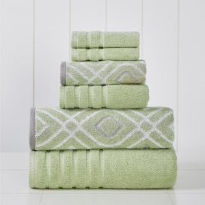 Green 6-Piece Yarn Dyed Towel Set Oxford Sage