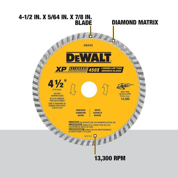 4-1/2 in. Concrete and Brick Diamond Circular Saw Blade