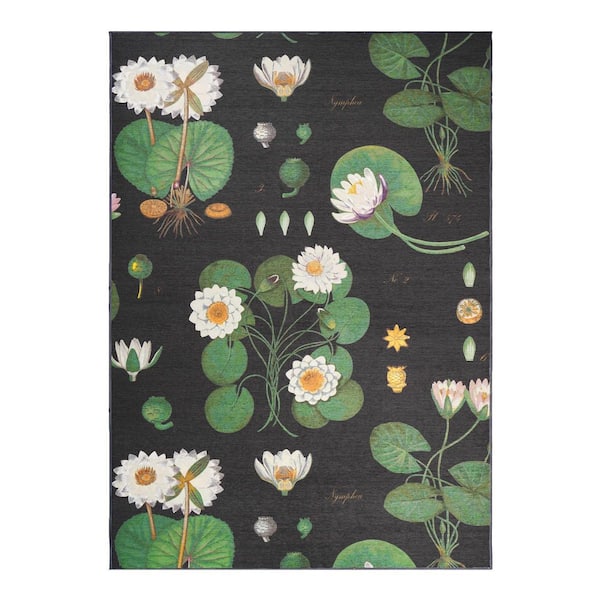 My Magic Carpet Lotus Kettle Multicolor Washable Rug 5 ft. x 7 ft. Area Rug