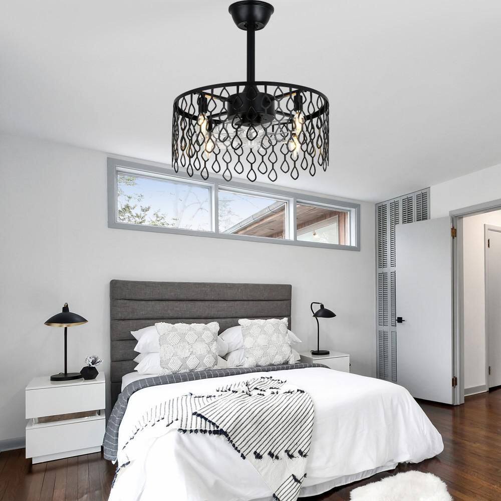 Aiella 20 in. Indoor Matte Black Modern Industrial Lace Ceiling Fan with Lights, 6-Speed Quiet Ceiling Fan with Remote price history on PriceWatchPro