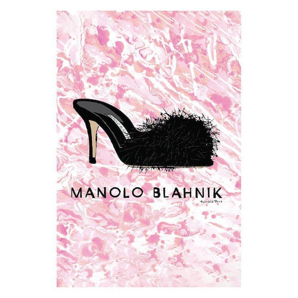 VENICE BEACH Collections Glam Black Classy Fuzzy Pump Heel by Fairchild Paris 1-Piece Unframed Abstract Poster Art Print 20 in. x 30 in.