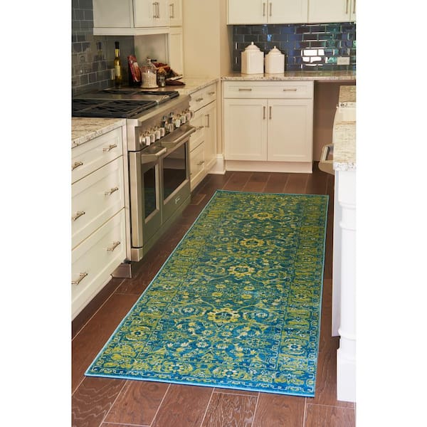 Imperial Ottoman Blue 3' 0 x 9' 10 Runner Rug