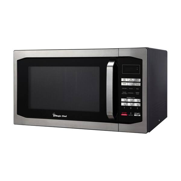 Oster Countertop Microwave Stainless Steel Silver 1.6 cu. ft. 1000-Watt  with Push Button 985115673M - The Home Depot