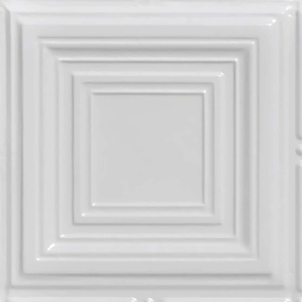 Take Home Sample - Cubism White 1 ft. x 1 ft. Decorative Tin Style Nail Up Ceiling Tile (1 sq. ft./case) price history on PriceWatchPro
