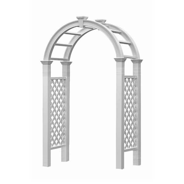 Nantucket Legacy 60 in. L x 100 in. H White Vinyl Arbor