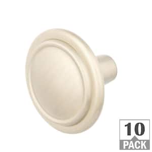 Top Ring 1-1/4in Champagne Classic Round Cabinet Knob (10-Pack)