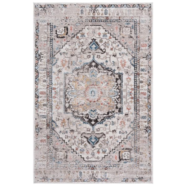 SAFAVIEH Cornelia 4 ft. x 6 ft. Ivory Distressed Medallion Area Rug