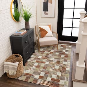 Pernette Red/Beige 5 ft. 3 in. x 7 ft. Geometric Area Rug