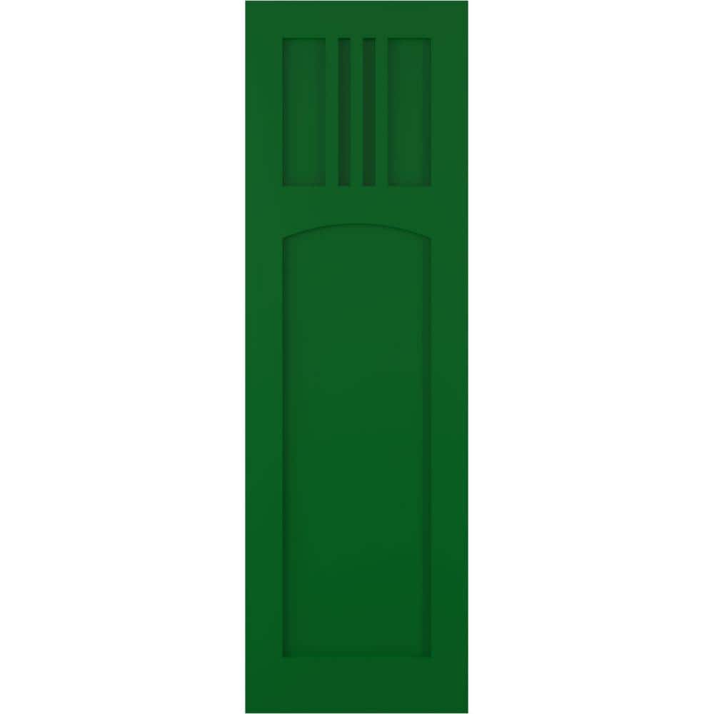 18 in. x 80 in. PVC True Fit San Miguel Mission Style Fixed Mount Flat Panel Shutters Pair in Viridian Green price history on PriceWatchPro
