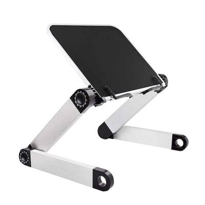 RAINBEAN 15.7 in. Black Aluminum Adjustable and Foldable Portable Desk Book Holder