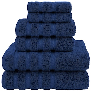Navy Blue 6-Piece Turkish Cotton Towel Set