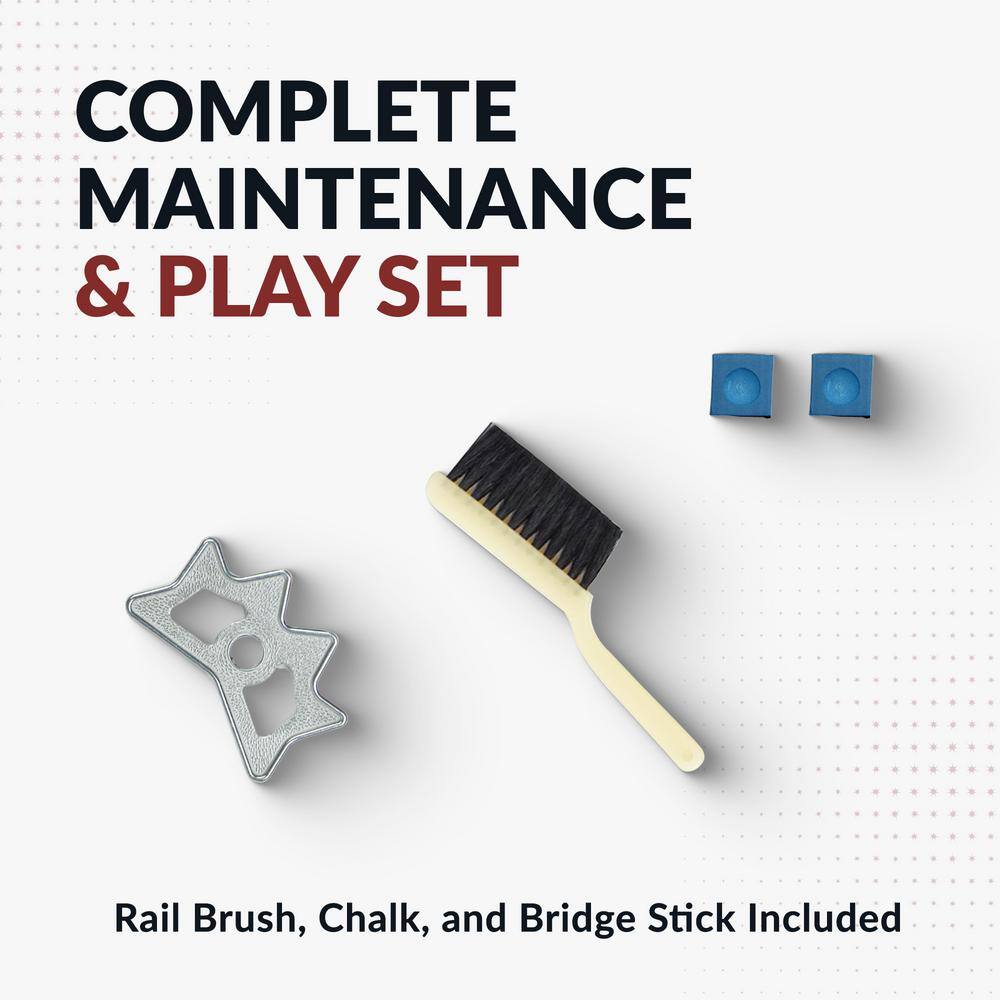Multicolor Wood and Aluminum Billiard Accessory Kit, 31.5 x 14.5 in