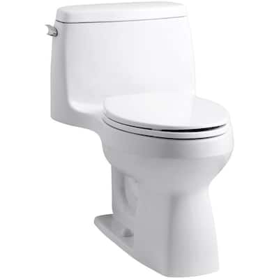 Kohler Santa Rosa Comfort Height 1 Piece 1 28 Gpf Single Flush Compact Elongated Toilet With Aquapiston Flush In White 3810 0 The Home Depot