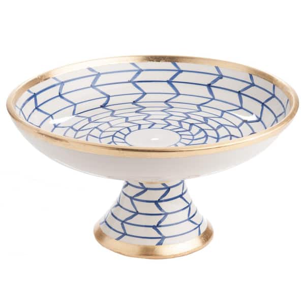 Abigails Contempo Blue and White Raised Centerpiece