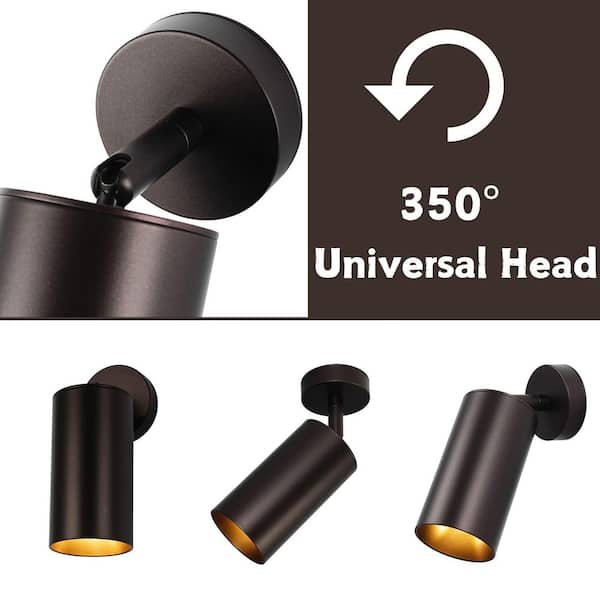 Parroco 1-Light Less Than 2 ft. Oil Rubbed Bronze Track Lighting Kit Cylinder Track Head Hard Wired Task Lighting