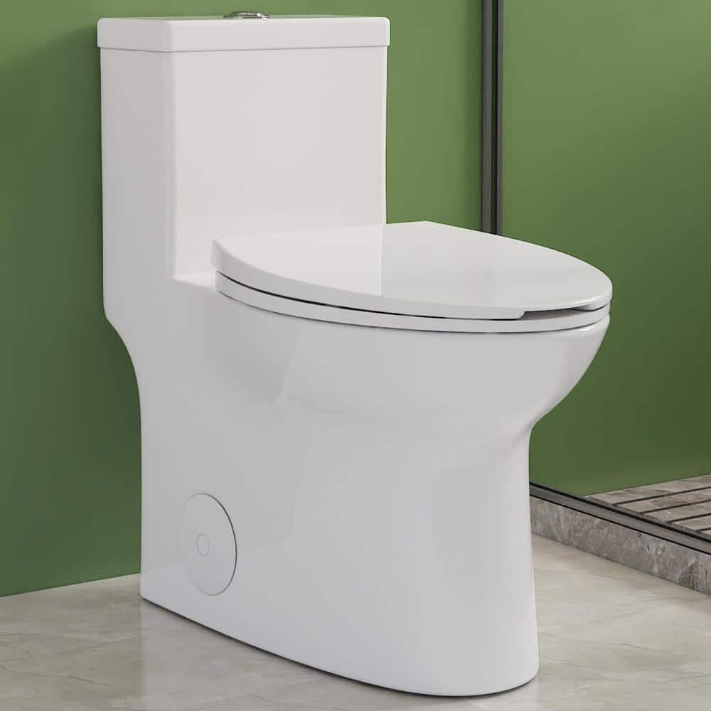 DeerValley DV-1F52508 One Piece Toilet 1.1/1.6 GPF Dual Flush Compact Elongated Toilets Ceramic in White