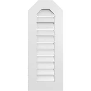14 in. x 36 in. Octagonal Top Surface Mount PVC Gable Vent: Functional with Standard Frame