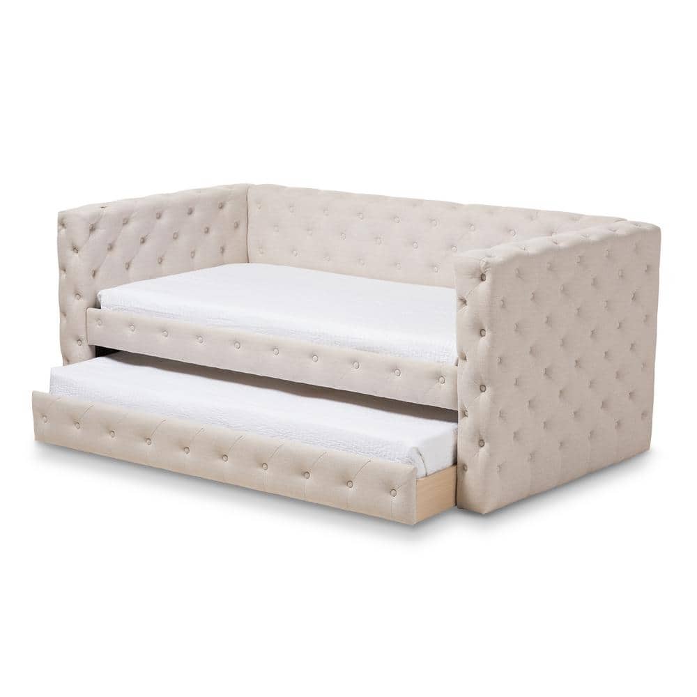 Baxton Studio Janie Light Beige Day Bed with Trundle 144-8109-HD - The ...